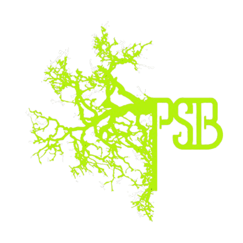 Green tree branches with "PSB" lettering.